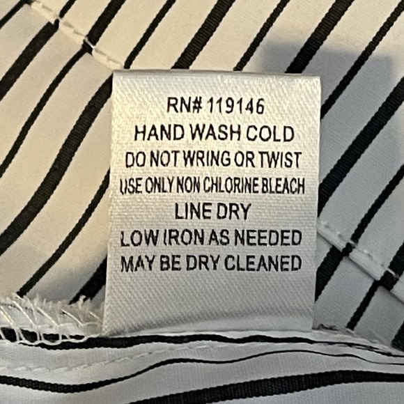 Jodifl Black White Striped Ruffle Cap Sleeve Blouse Top Medium - Picture 8 of 9